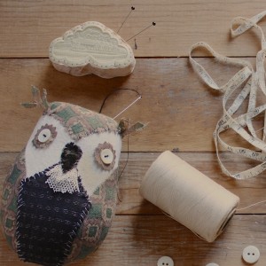 on my work table : little owl pattern owl friend