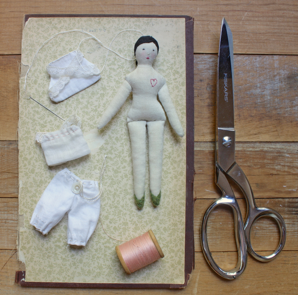 a wardrobe for miss dahlia progress on the tiny rag doll pattern