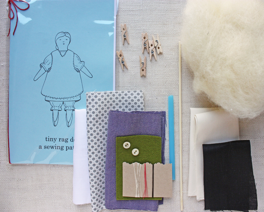 tiny rag doll : sewing kit – ann wood handmade