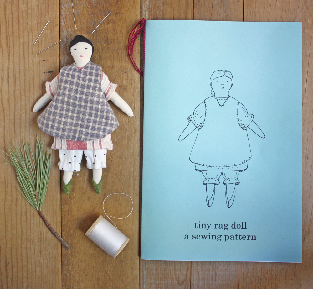 Tiny Rag Doll Printed Pattern Ann Wood Handmade