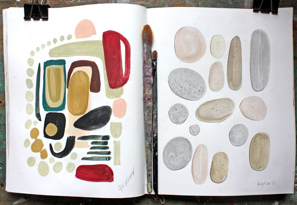 sketchbook stones ann wood handmade