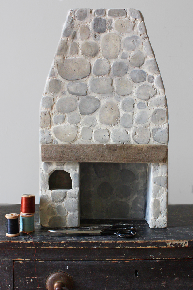 miniature stone hearth ann wood handmade